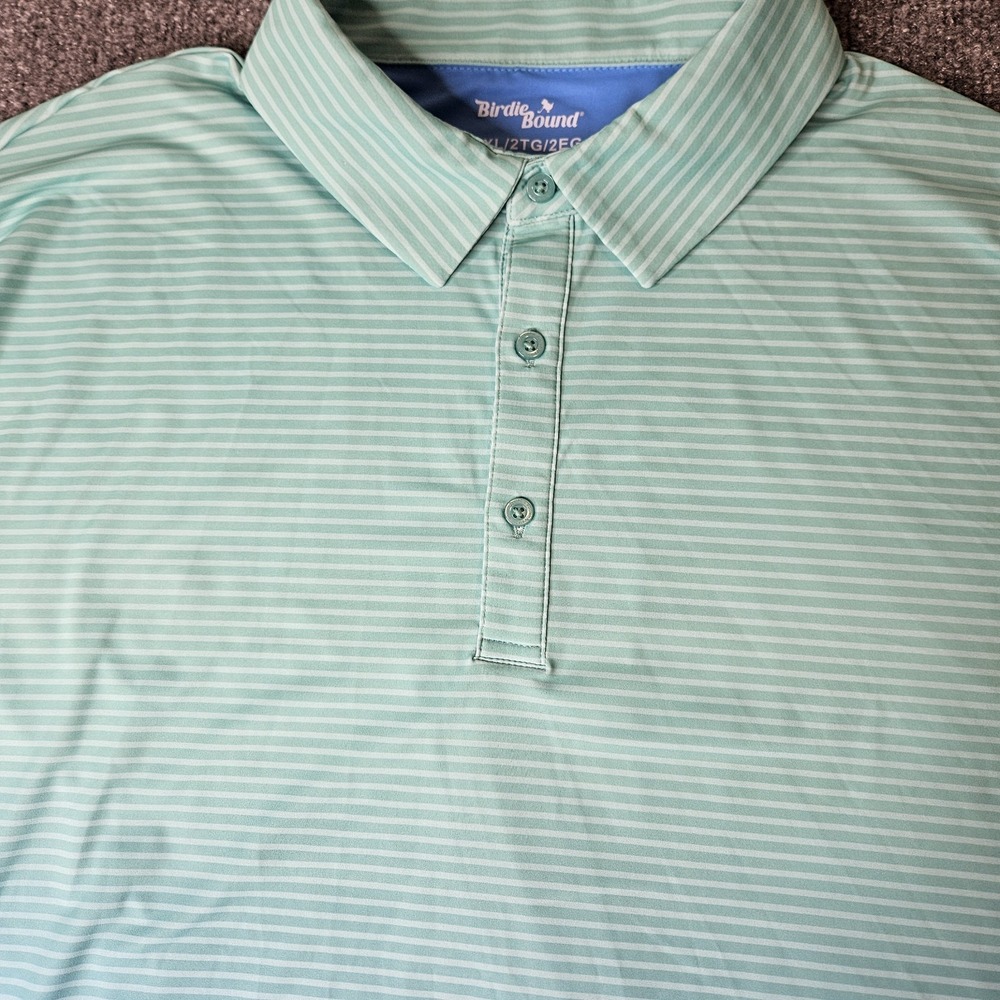 Birdie Bound‎ Men's Golf Polo Shirt Size 2XL Striped Ombre